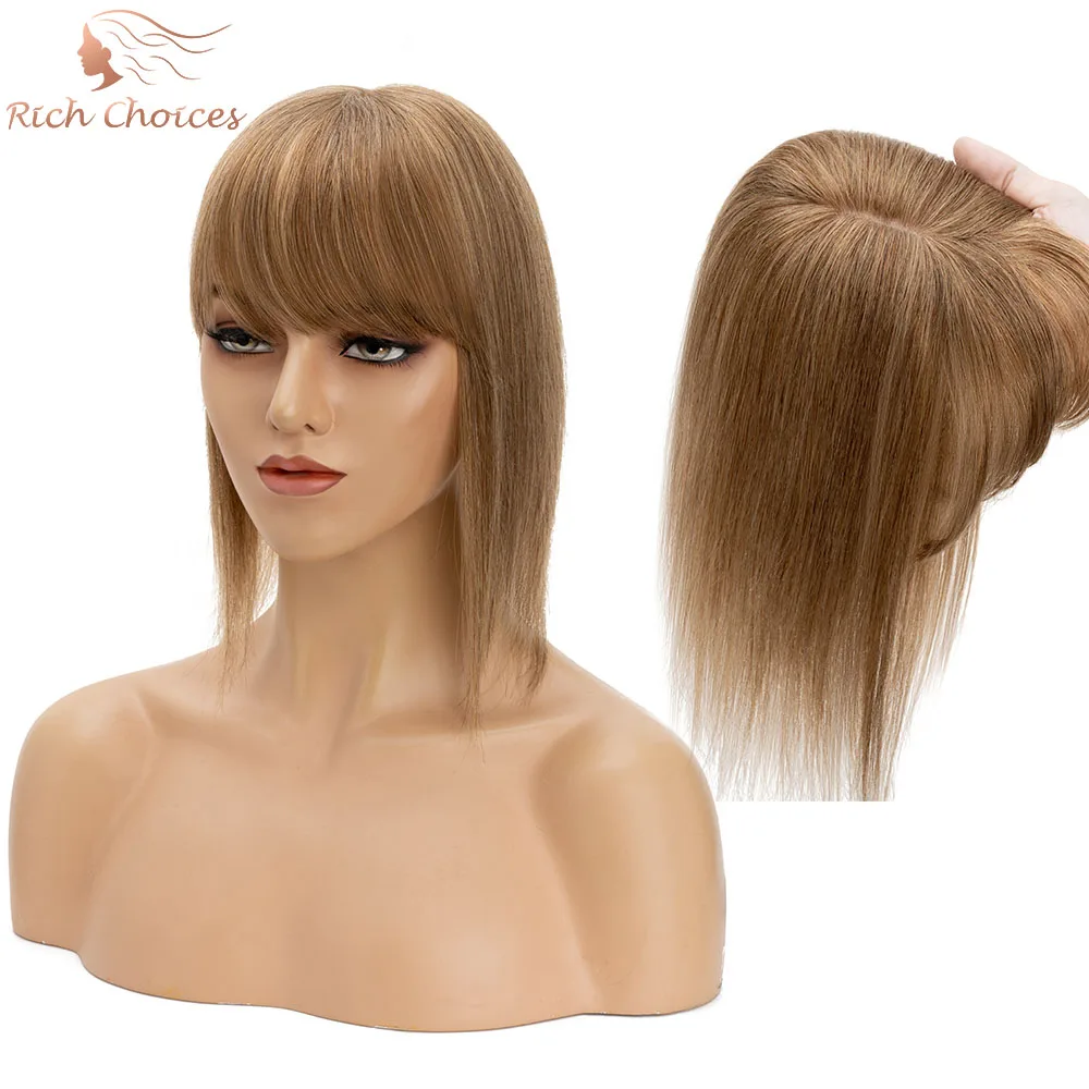 Top Trends: Rich Choices 7x13cm Human Hair Toppers Mechanism Silk Base Hairpieces Wigs Clip In Hair Extensions For Women Natural Hair Piece Shoppable Styles