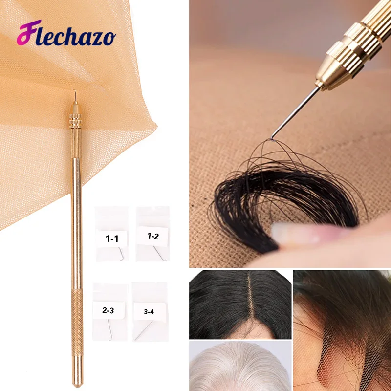 Top Trends: 1-4 Pcs Different Size Ventilating Needles For Lace Wigs Making Long Wooden Handle Crochet Needle Hair Wig Making Tools Shoppable Styles - Image 6