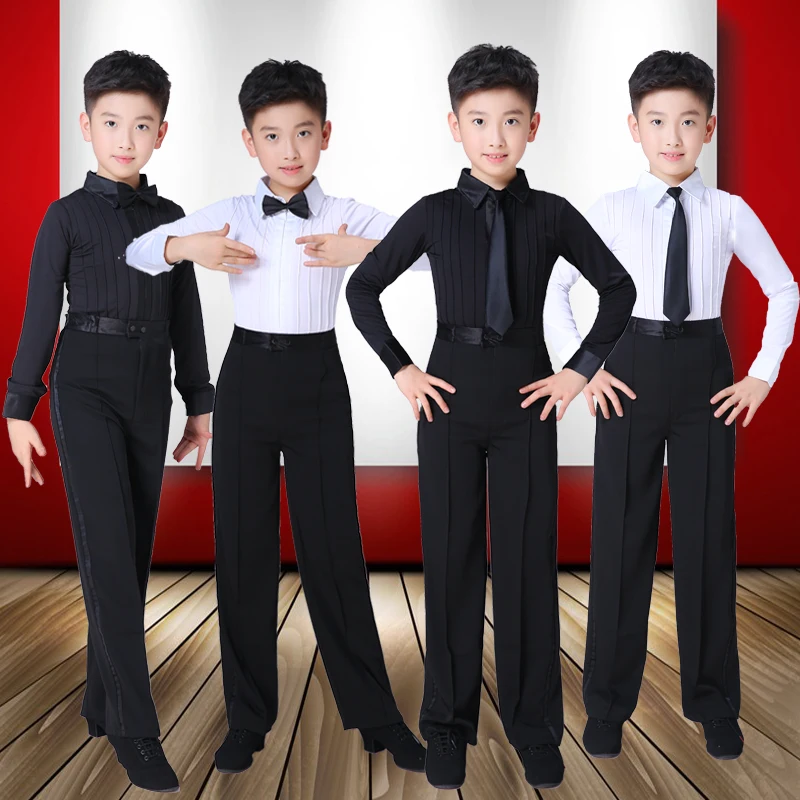 Top Trends: Ballroom Boy Latin Dancing Tango Desigual Competition Suit Children's Professional Dance Wear Boy Salsa Shirt + Pants Shoppable Styles