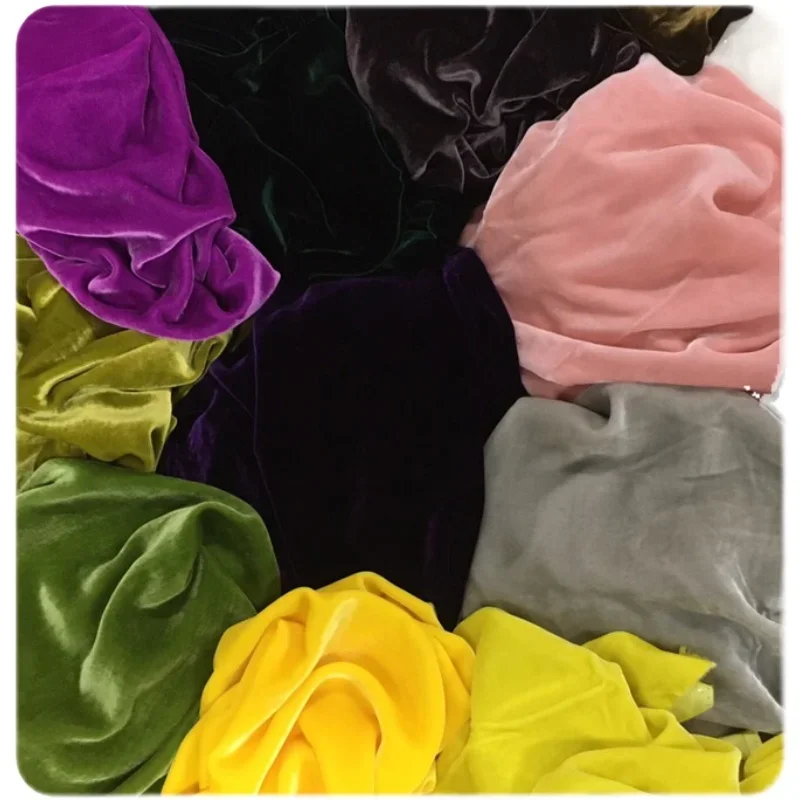 Top Trends: Real Velvet Wrapping Fabric Velvet Fabric By The Yard Silk Velvet Fabric For Wedding Dress Soft Close-Fitting High Quality Cloth Shoppable Styles