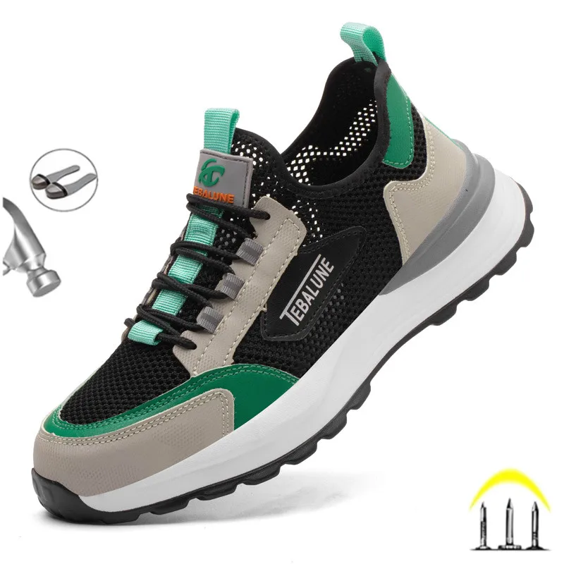 Top Trends: Plastic Toe Summer Breathable Labor Shoes Composite Toe Cap Indestructible Work Safety Boots Sneakers Lightweight Male Shoes Shoppable Styles