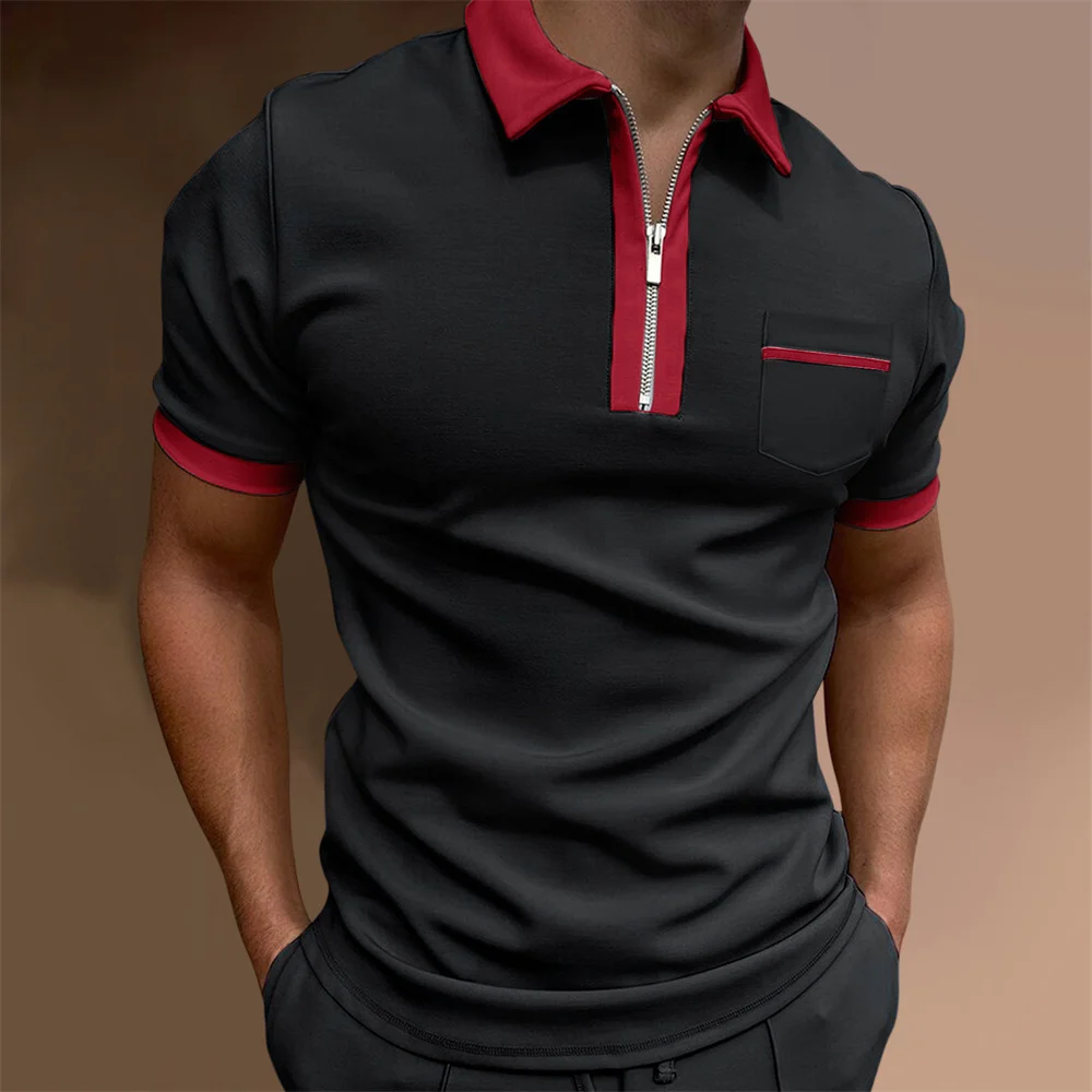 Top Trends: 2022 New Fashion Breast Pocket Polo Shirt Men's Summer Polo Lapel Slim Monochrome Zipper Breathable Polo Casual Men's Wear Shoppable Styles