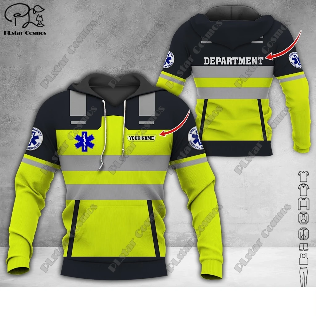 Top Trends: Custom Name EMS Emergency Medical Service Uniform 3D Printing Hoodie Street Women Men Pullover / Sweatshirt / Zip Hoodie A9 Shoppable Styles