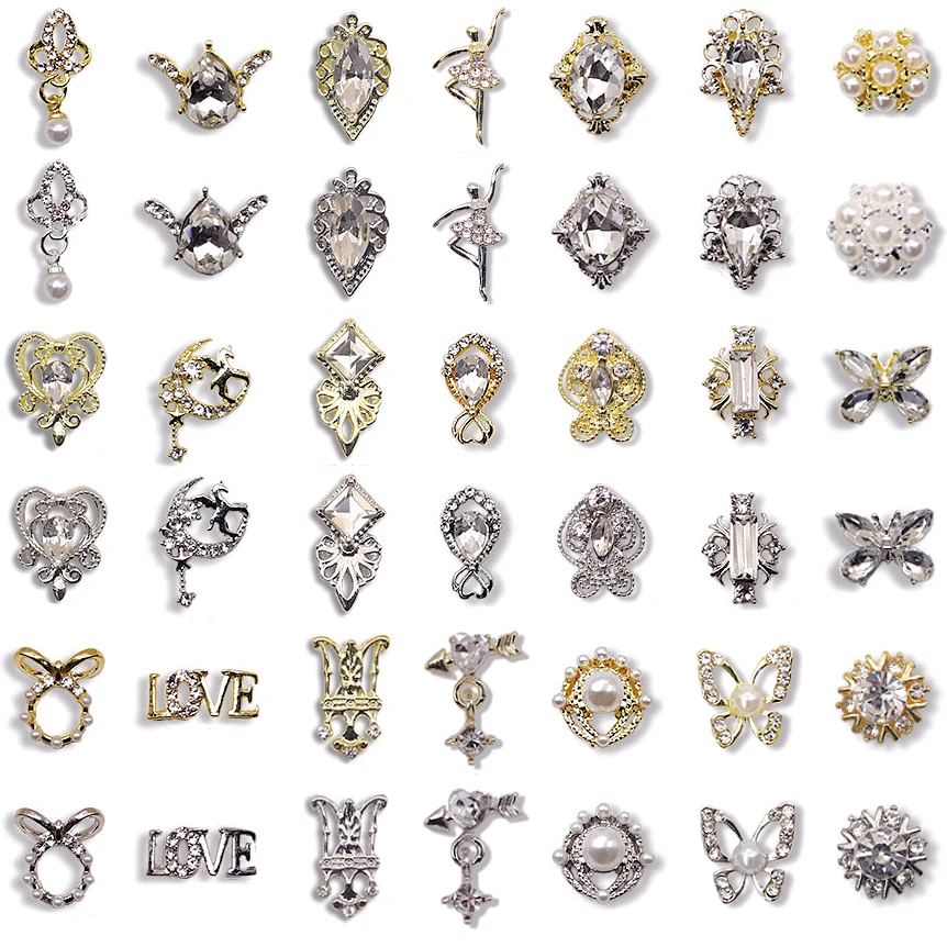 Top Trends: 10PCS Luxury Alloy Nail Art Charms Jewelry Parts Accessories For Manicure Deocr Nails Decoration Design Supplies Materials Gems Shoppable Styles