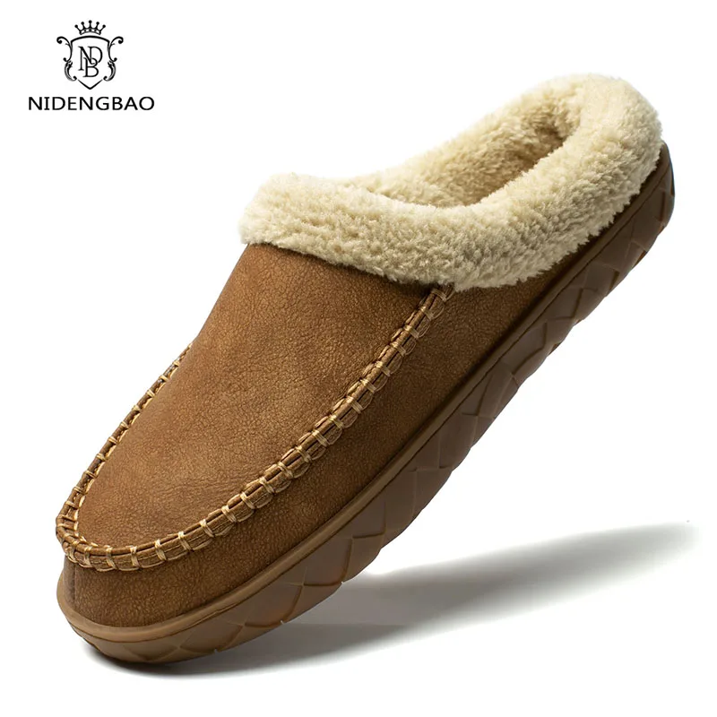 Top Trends: Home Men Slippers Winter Plush Warm Shoes Men Casual Flat House Indoor Bedroom Cotton Slides Comfort Slippers Men Big Size 49 50 Shoppable Styles