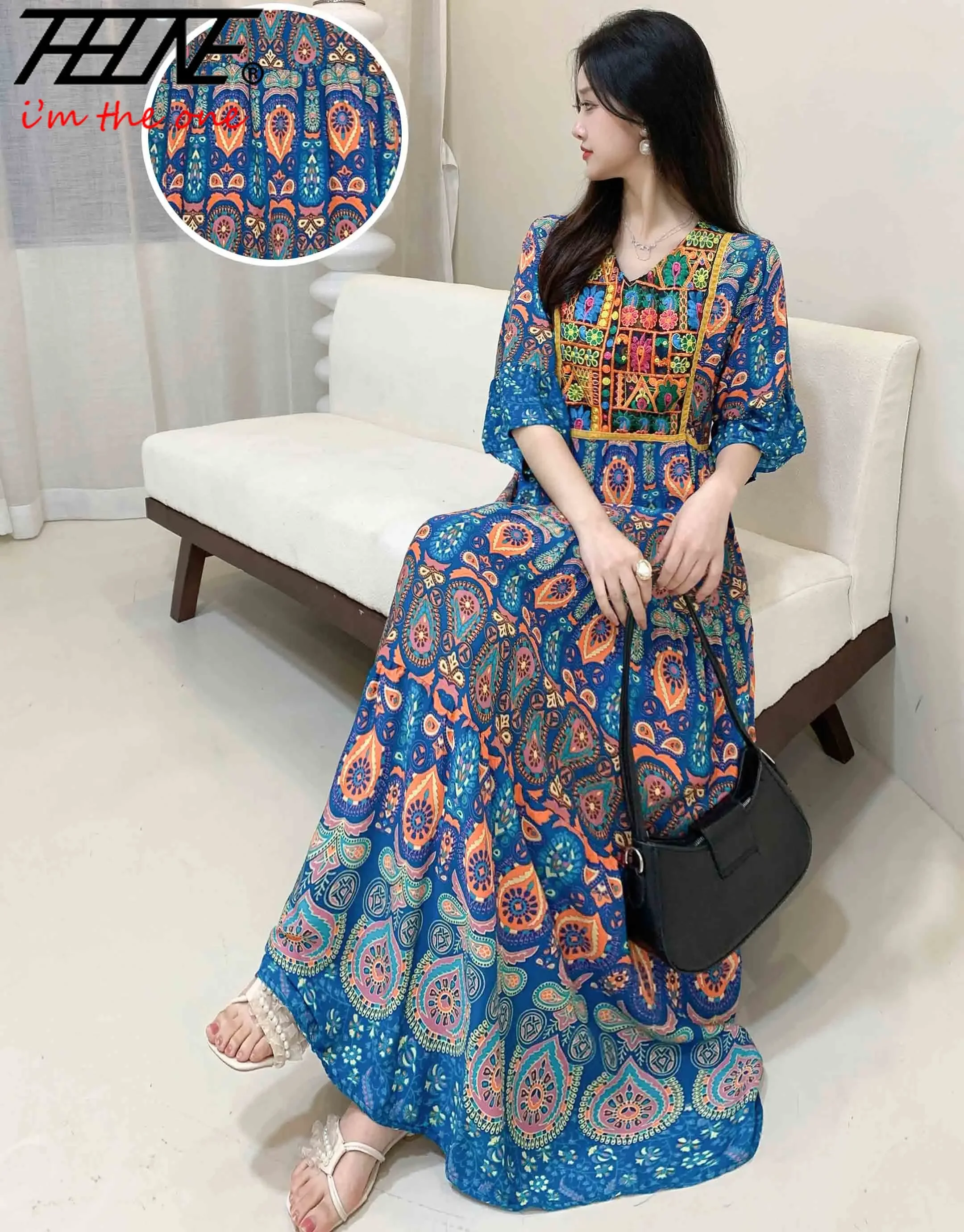 Top Trends: Clothes Women Dress Summer Embroidery Chic Elegant Vestidos Robe Vintage Long Maxi Prom Bohemian Beach Holiday Party New Dresses Shoppable Styles - Image 4