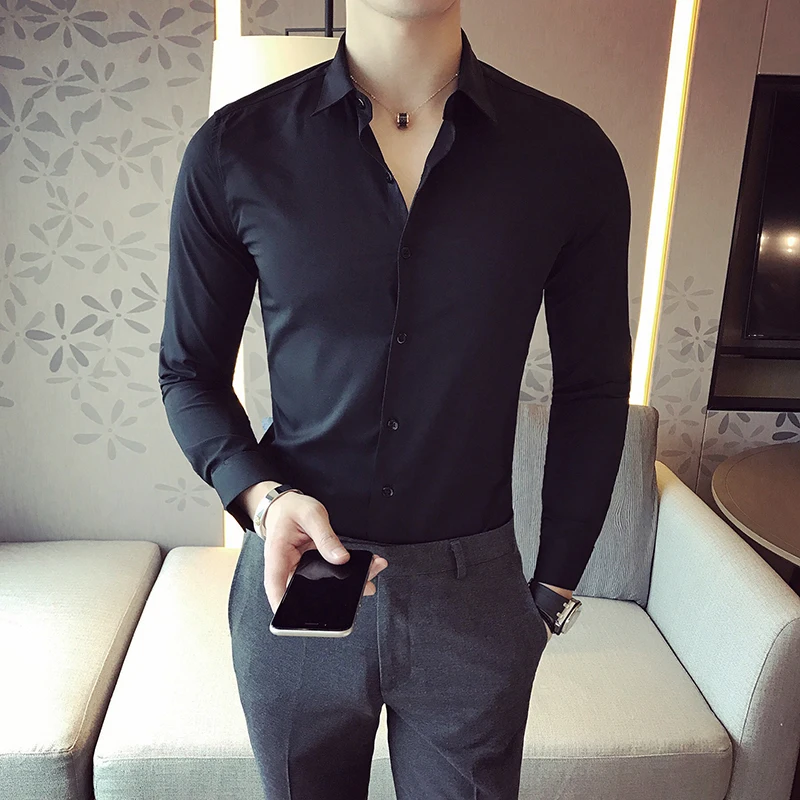 Top Trends: 2023 British Style Men's Business Leisure Long Sleeve Shirts / Male Slim Fit High Quality Dress Shirts Plus Size S-3XL Shoppable Styles - Image 5