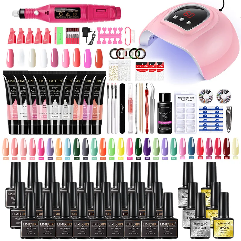 Top Trends: Nail Set With Nail Lamp Nail Dryer Nail Drill Machine Manicure Set Kit Poly Nail Gels Nail Gel Polish Set Soak-off Nail Art Sets Shoppable Styles