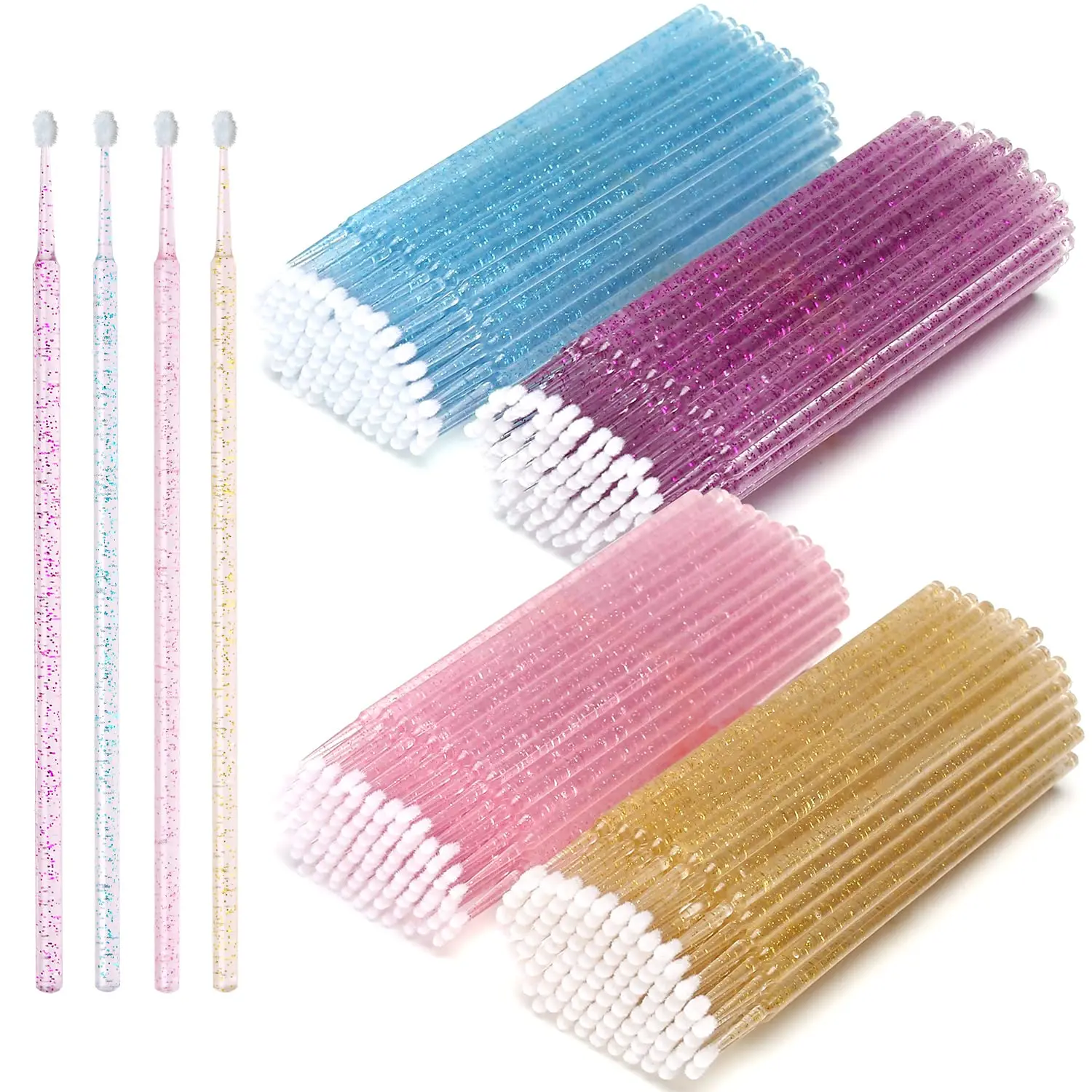 Top Trends: 100PCS / Lot Disposable Eyelash Brushes Swab Microbrushes Eyelash Extension Tools Individual Eyelashes Removing Tools Applicators Shoppable Styles