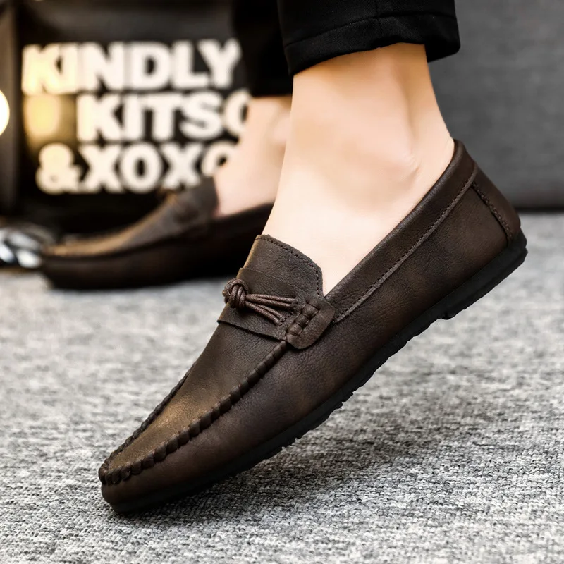 Top Trends: Men Loafers Shoes Man 2023 Fashion Comfy Slip-on Drive Moccasins Footwear Male Brand Leather Boat Shoes Men Casual Shoes Shoppable Styles