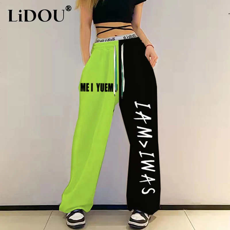 Top Trends: Spring Summer Streetwear Fashion Patchwork Hip Hop Pants Female Loose Casual Letter Print Sweatpants Women's Hipster Trousers Shoppable Styles