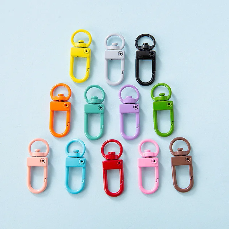 Top Trends: 10 / 20pcs Metal Lobster Clasps Hooks Keyring Colored Rotating Keychain Buckle For DIY Jewelry Making Key Ring Chain Accessories Shoppable Styles