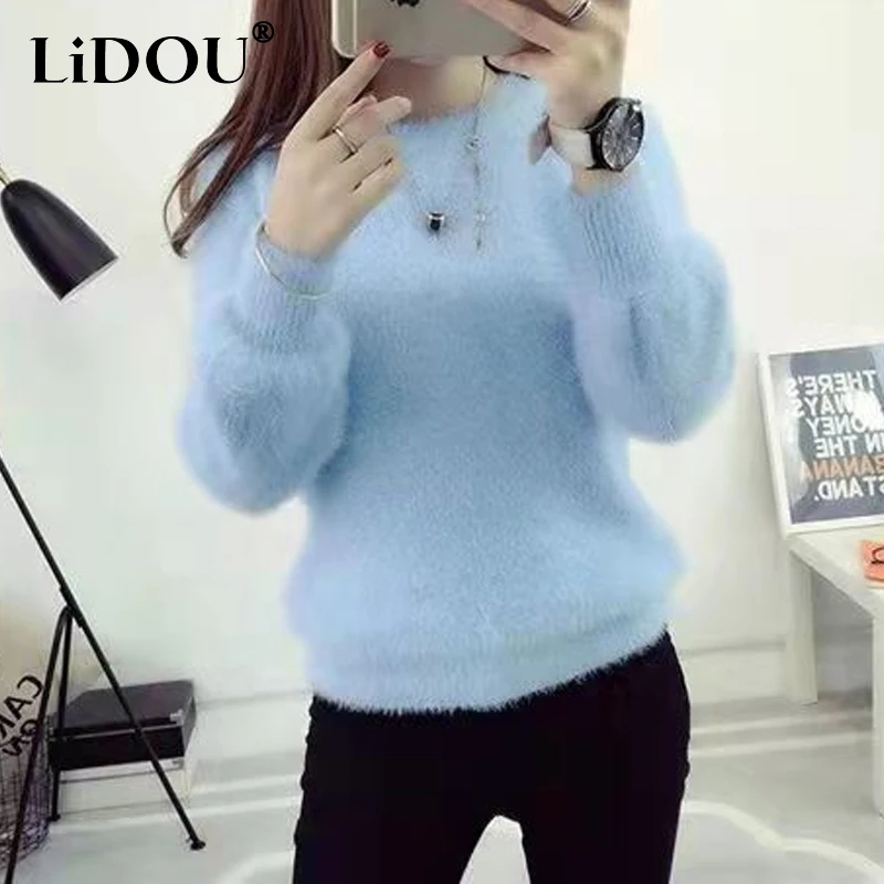 Top Trends: Autumn Winter New Solid Color Fashion Long Sleeve Sweater Women High Street Casual Loose Comfortable Cute All-match Pullovers Shoppable Styles