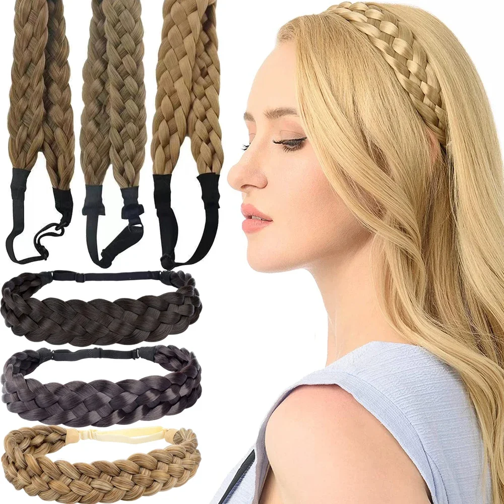 Top Trends: Korean Style Twist Braids Modeling Polyester Wig Headband High Quality Durable Synthetic Hairpiece Hair Bands Ladies Headwear Shoppable Styles