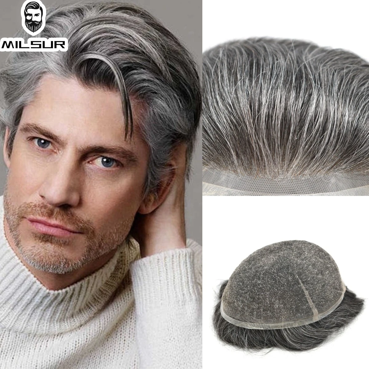 Top Trends: Men Toupee Full Swiss Lace Human Hair Front Bleach Men Wig Breathable Men Hair Prosthesis Replacement Systems Unit Wigs For Man Shoppable Styles