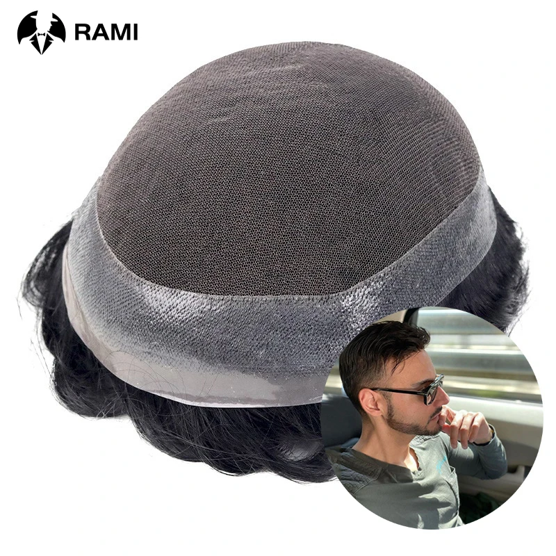 Top Trends: Swiss Lace And PU Base Wig For Men Indian Hair Australia Men Toupee Human Hair Replacement System Unit Male Hair Prosthesis Shoppable Styles