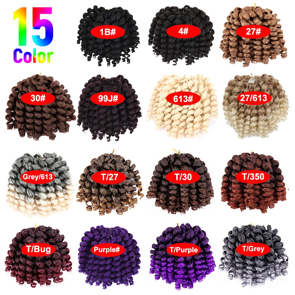 Top Trends: SAMBRAID Synthetic 8 Inch 22 Strands Jumpy Wand Curls Crochet Hair Jamaican Bounce Crochet Hair Curly Crochet Braids Hair Shoppable Styles - Image 3