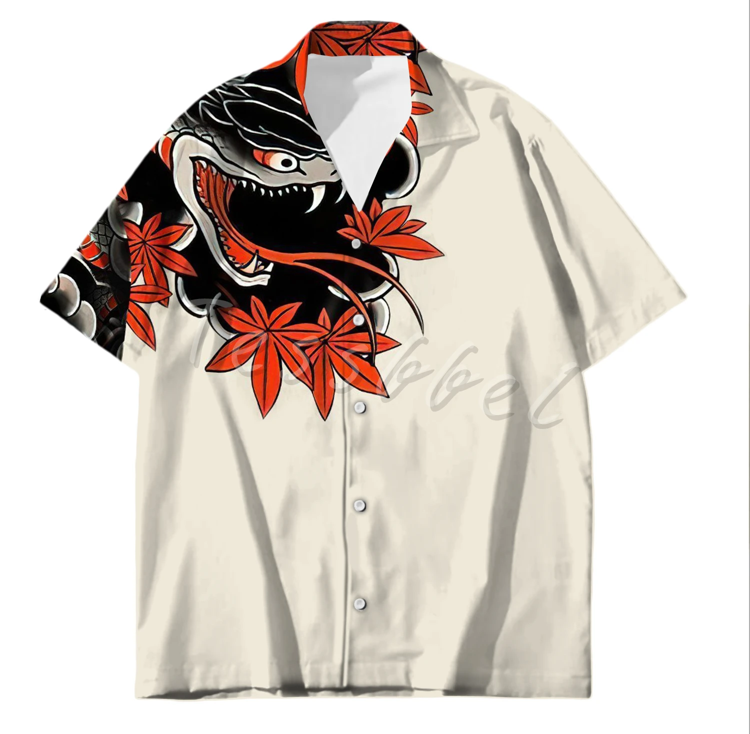 Top Trends: Tessffel Samurai Japanese Tattoo 3D Printed Men&#039;s Hawaiian Shirt Beach Shirt Fashion Summer Harajuku Casual Oversized Streetwear Shoppable Styles