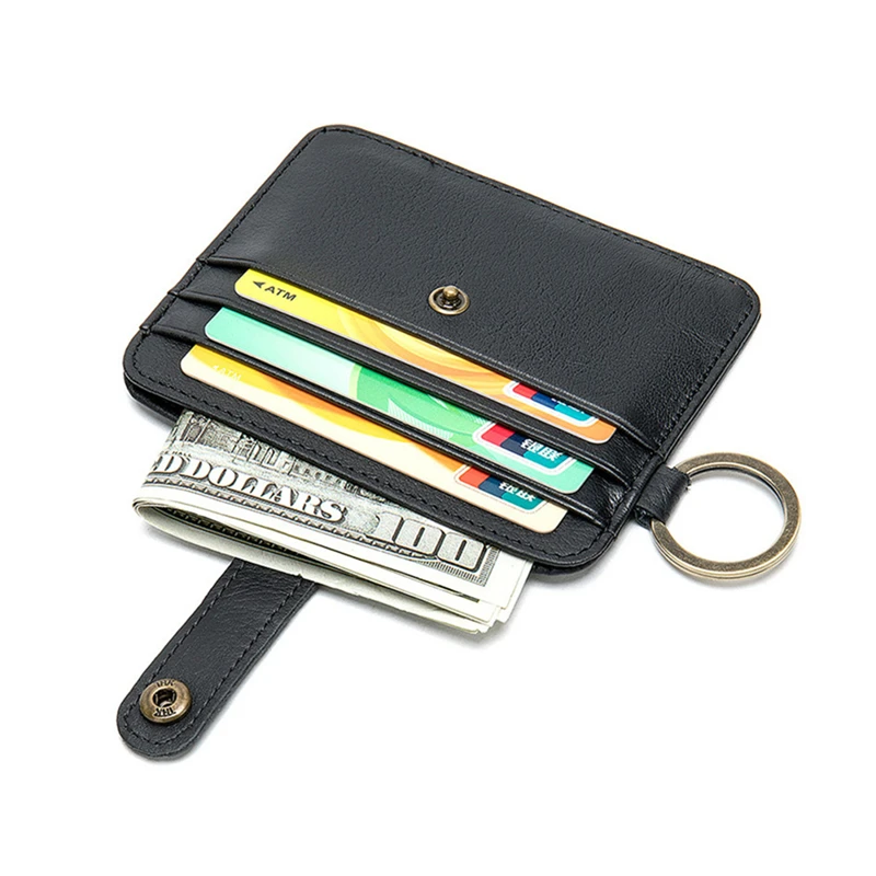 Top Trends: New Arrival Genuine Leather Credit Card Holder Women Men&#039;s Casual Small Slim Thin Wallet RFID Blocking Coin Purse Money Bag Clip Shoppable Styles