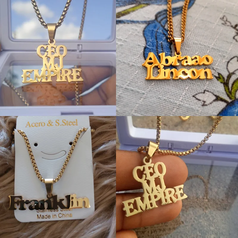 Top Trends: Custom Name Necklace Men Pendant Bold Letter Thick Chain Personalized Stainless Steel Gold Plating High Quality Jewelry Gift Shoppable Styles