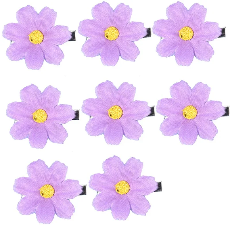 Top Trends: 8Pcs / set Cute Daisy Hair Clips For Baby Girls Mini Flower Hair Pin Barrettes Children Ponytail Holders Hair Accessories Gifts Shoppable Styles - Image 4