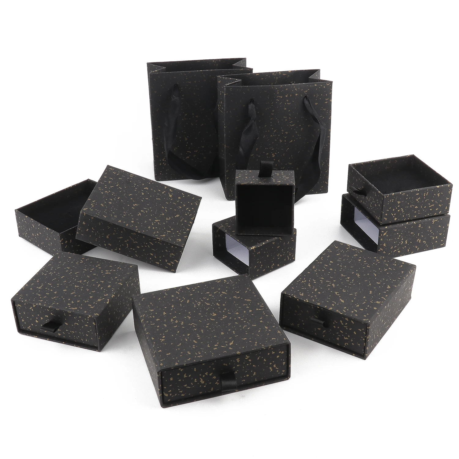 Top Trends: Kraft Gift Boxes Black Gold Color Paper Small Jewelry Box Kraft Cardboard Mini Jewelry Packing Carton Box DIY Accessories Shoppable Styles