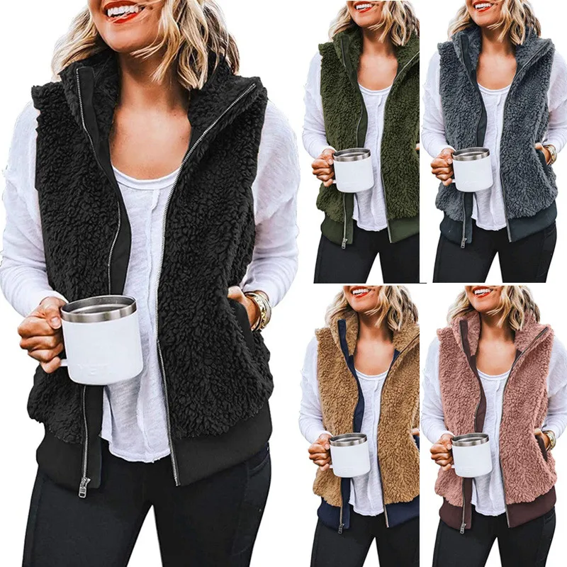 Top Trends: Women Casual Hooded Wool Vest Autumn Winter Sleeveless Loose Warm Jackets Female Short Fleece Coats Waistcoat Tops Outwear Shoppable Styles