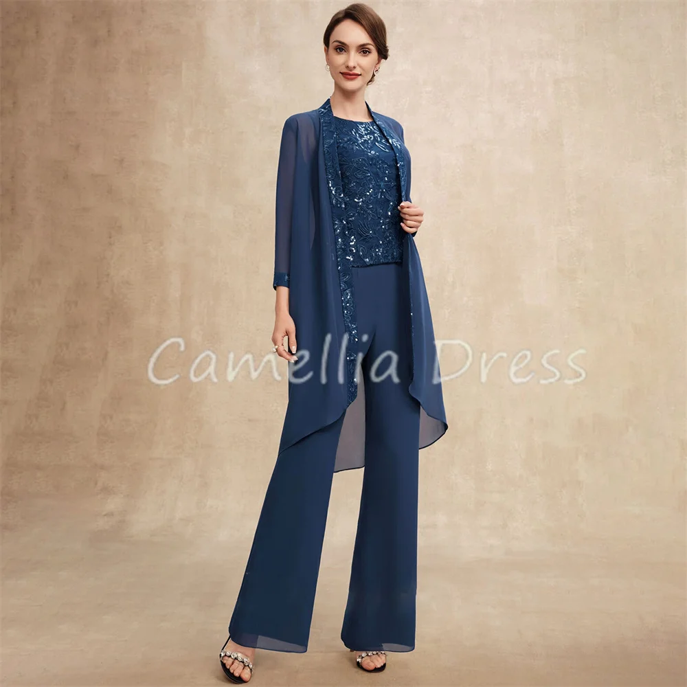 Top Trends: New Scoop Neck Mother Of The Bride Dress Pantsuit Separates Chiffon Lace Formal Dresses Sequins Vestidos Mae Da Noiva Casamentos Shoppable Styles