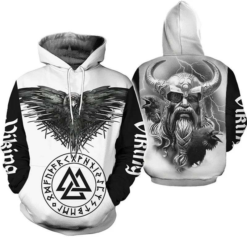 Top Trends: 2024 Mens Hoodies Eagle Tattoo Pattern Vikings 3D Printed Fashion Casual Harajuku Hip Hop Autumn And Winter Oversized Sudaderas Shoppable Styles