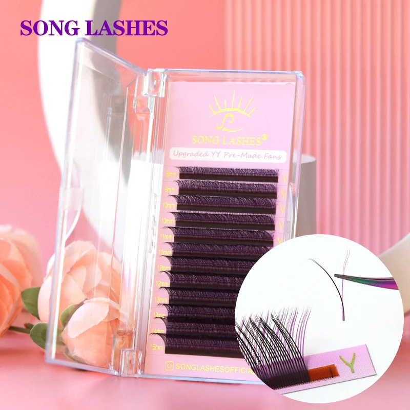 Top Trends: SONG LASHES Y Shape Ombre Color Lashes Two Tip C / D Curl Premade Volume Lashes Individual Eyelash Extension Supplies Shoppable Styles