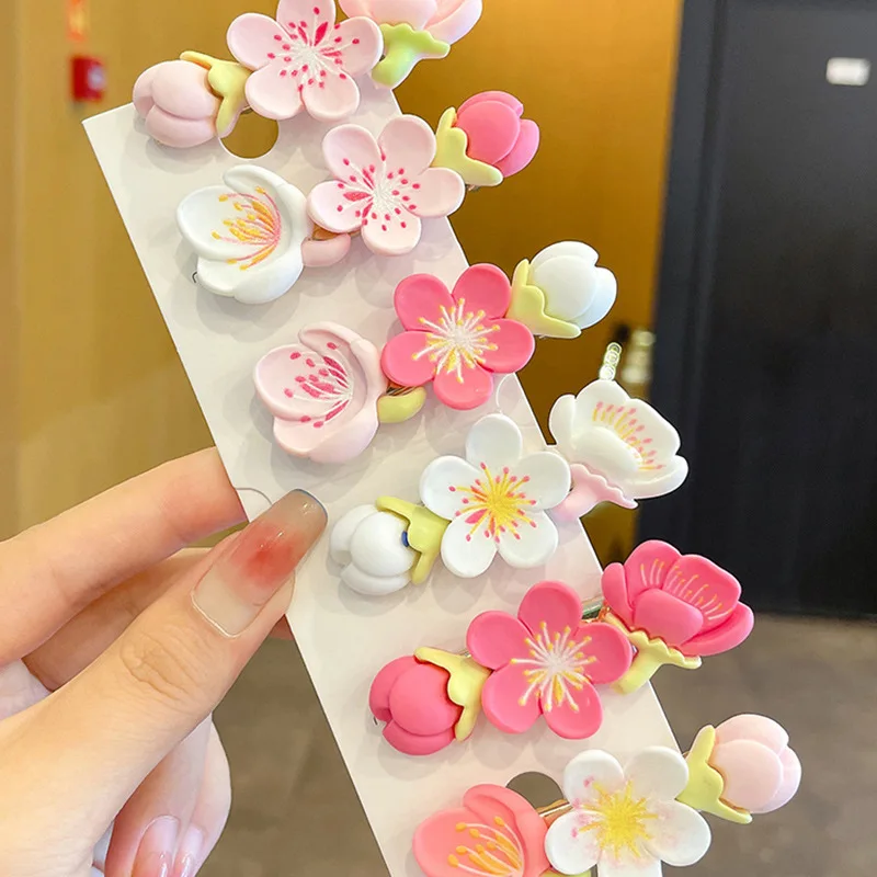 Top Trends: Cute Pink Sakura Hairpins For Women Girls Sweet Side Hair Clips Korea New Bangs Barrettes Hair Accessories Shoppable Styles