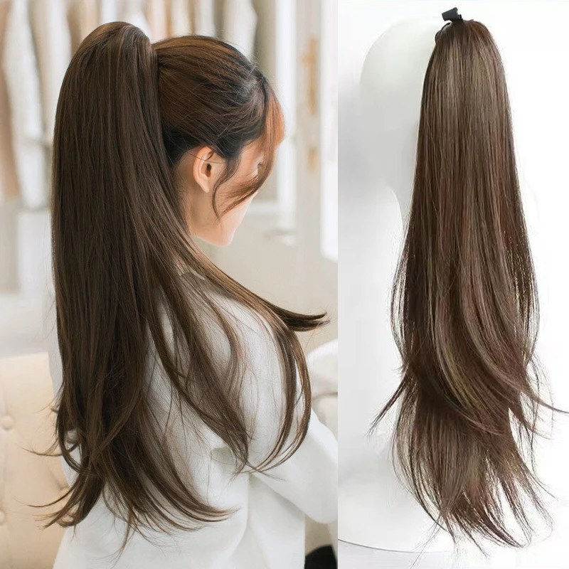 Top Trends: Synthetic Long Wavy Curly Ponytail For Women Drawstring Ponytail Hair Extension Natural Fake Hairpiece Shoppable Styles