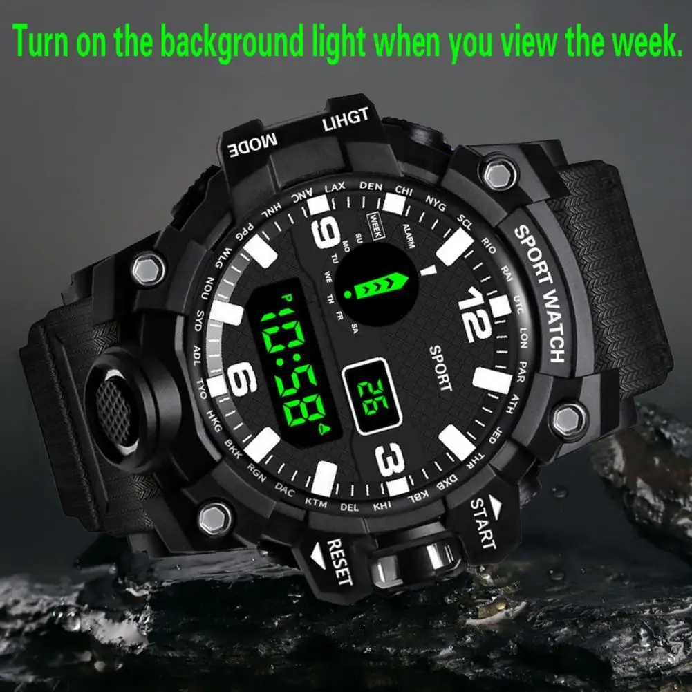 Top Trends: Digital Watch Week Display Date Precise Portable LED Stopwatch Sports Wristwatch For Fitness Shoppable Styles