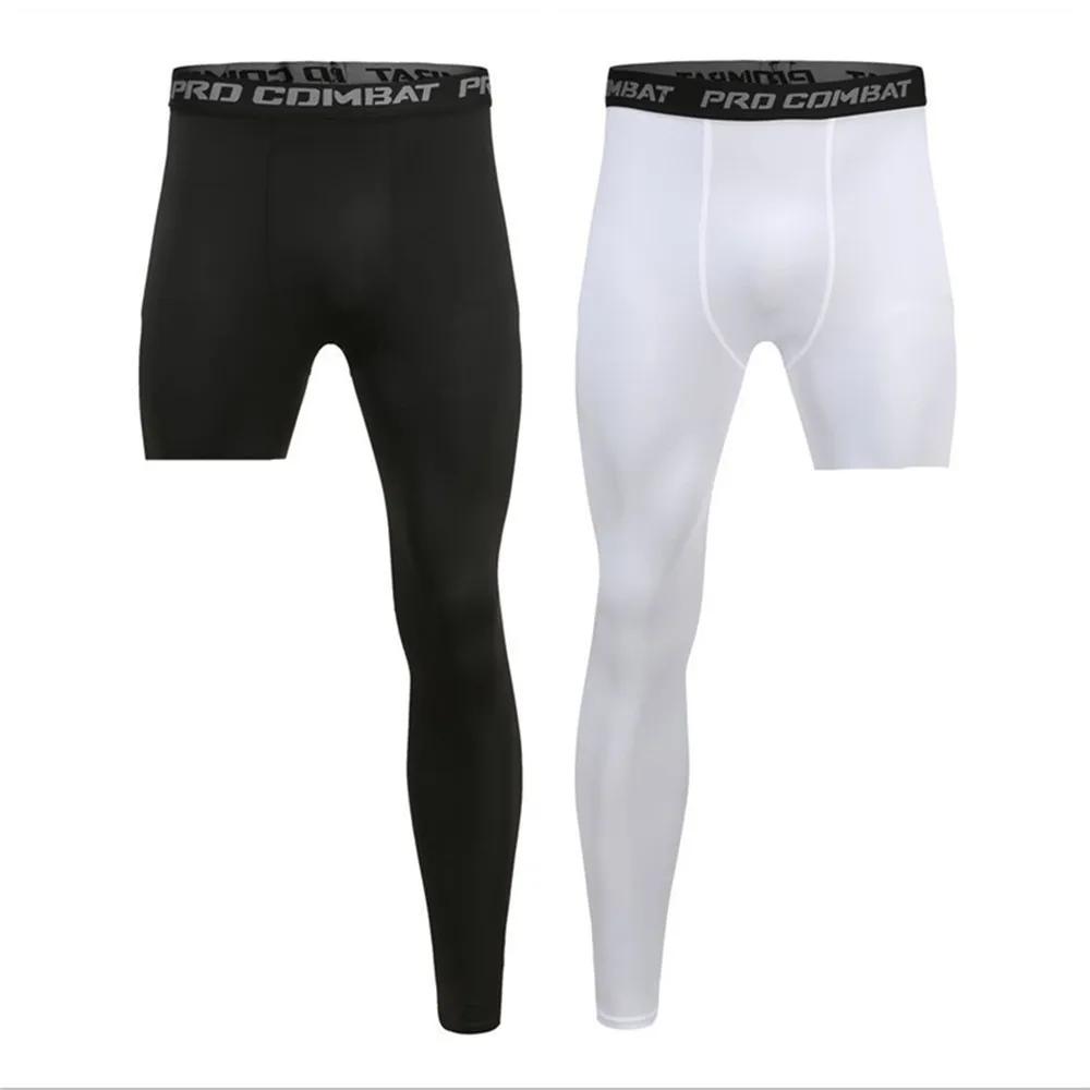 Top Trends: Men Base Layer Exercise Trousers Compression Running Tight Sport Cropped One Leg Leggings Basketball Football Yoga Fitness Pants Shoppable Styles