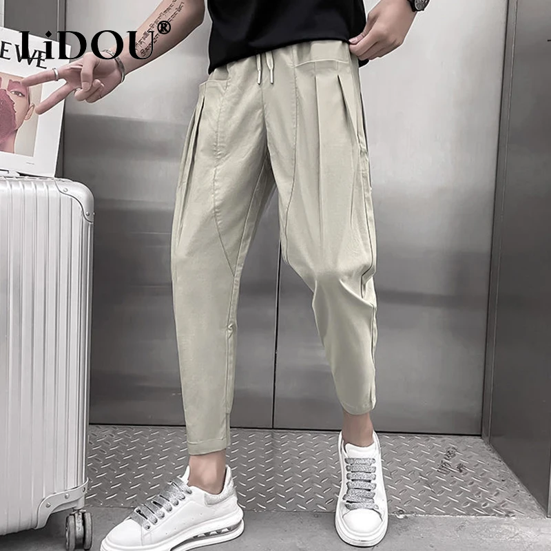 Top Trends: 2023 New Autumn Fashion Trendy Sports Creative Multi-element Street Cargo Style Cropped Pants Loose Patchwork Sweatpants Men Shoppable Styles