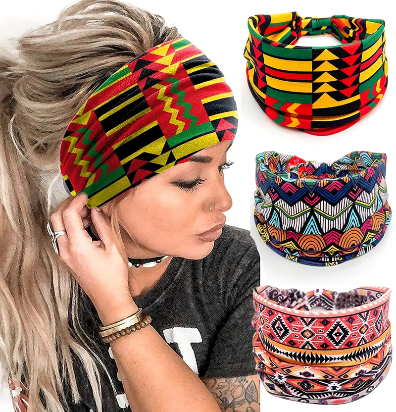 Top Trends: Cotton Stretch Headband African Pattern Print Twist Style Elastic Hair Band Wide Hairbands Bandana Turban Knot Headwrap DIY Shoppable Styles