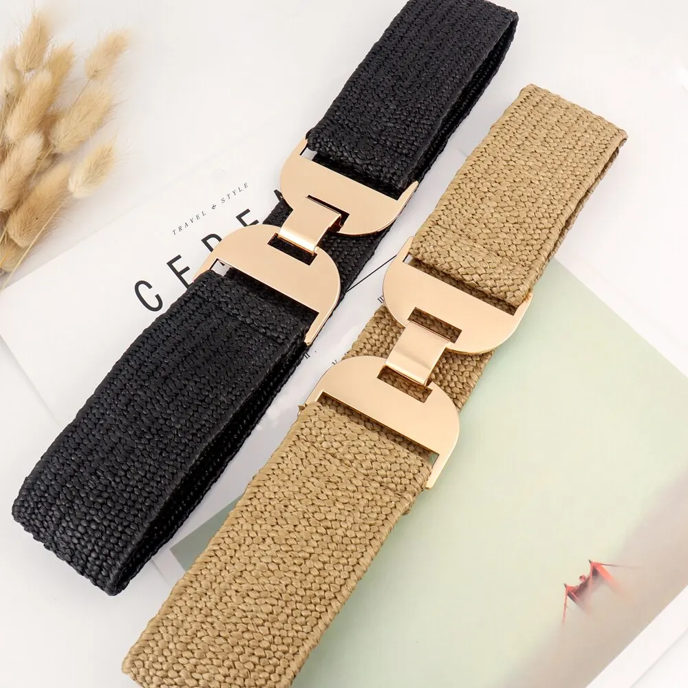 Top Trends: 1 Piece For Women Simple Symmetrical Buckle Fashion Belt For Decoration Cintos De Mujer Anchos De Elasticis Pasek Cinchos Shoppable Styles