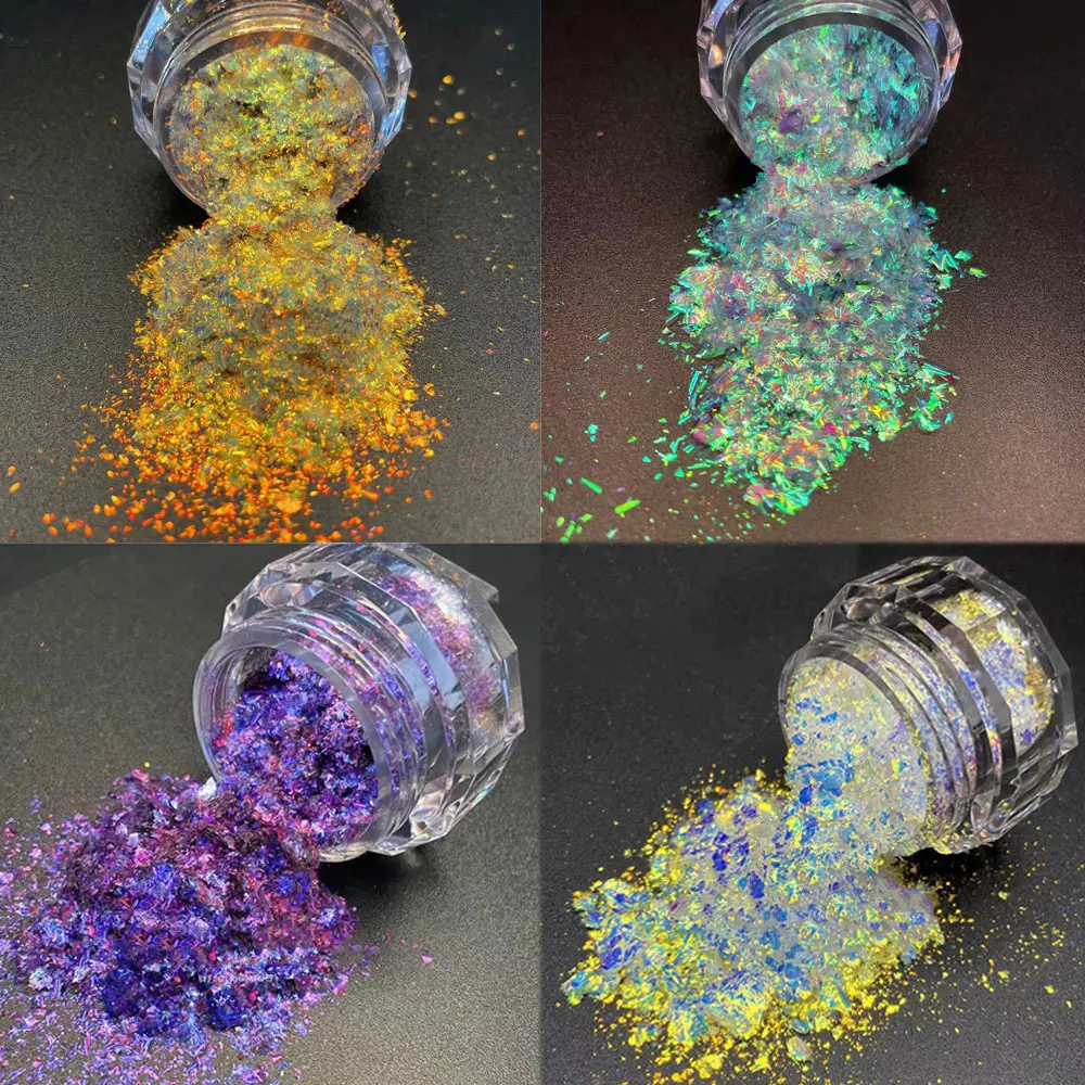 Top Trends: 1 Jar Unicorn Chameleon Aurora Nail Glitter Powder Magic Mirror Nail Pigment Multichrome Color Shift Mermaid Nail Aurora Pigment Shoppable Styles