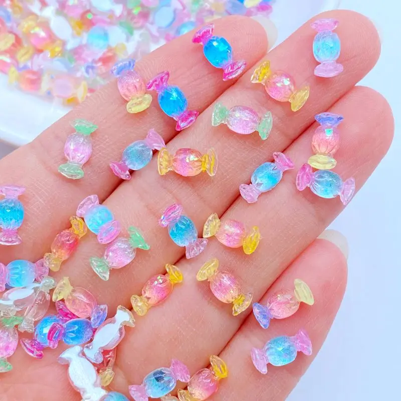 Top Trends: 50pcs 3D Resin Nail Cute Mini Colored Candy Nail Parts Accessories Kawaii DIY Nail Art Decoration Shoppable Styles