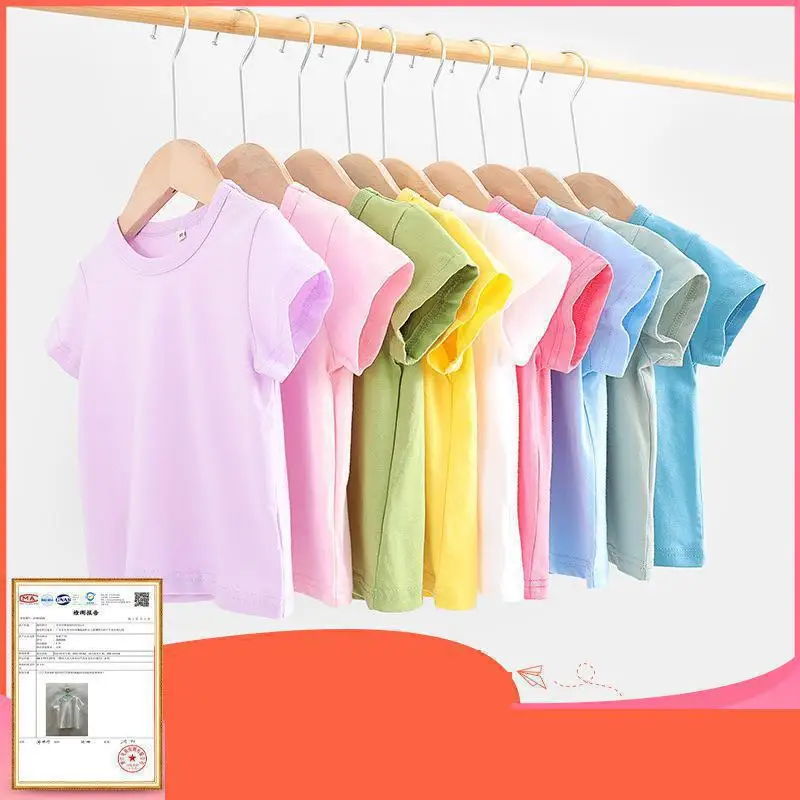 Top Trends: Summer Girls T Shirts Yellow Red Short Sleeve Baby Boy T Shirt White Tee Shirt Cotton Girls Tops For Children Clothes Shoppable Styles