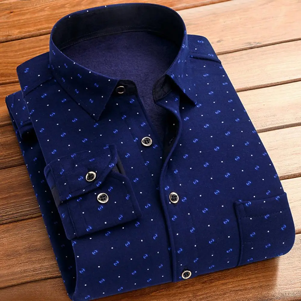 Top Trends: Men Fall Winter Shirt Plaid Print Thick Plush Shirt Long Sleeve Lapel Single-breasted Men Fleece Shirt Men Casual Cardigan Shirt Shoppable Styles