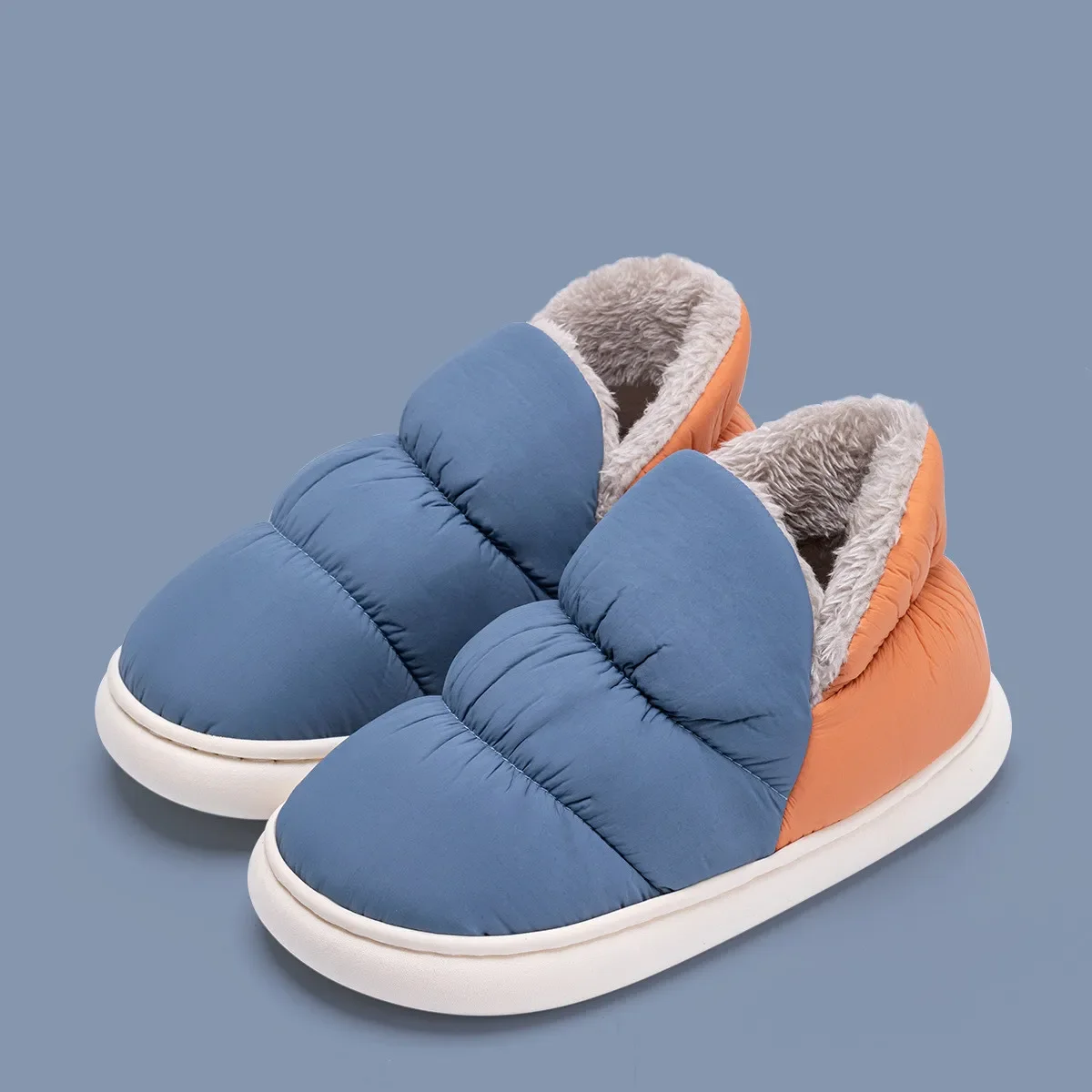 Top Trends: Women Men Slippers Winter Down Cloth Waterproof Indoor Outdoor Warm Plush Shoes Non-slip Thick Sole Soft Comfort Couples Flats Shoppable Styles