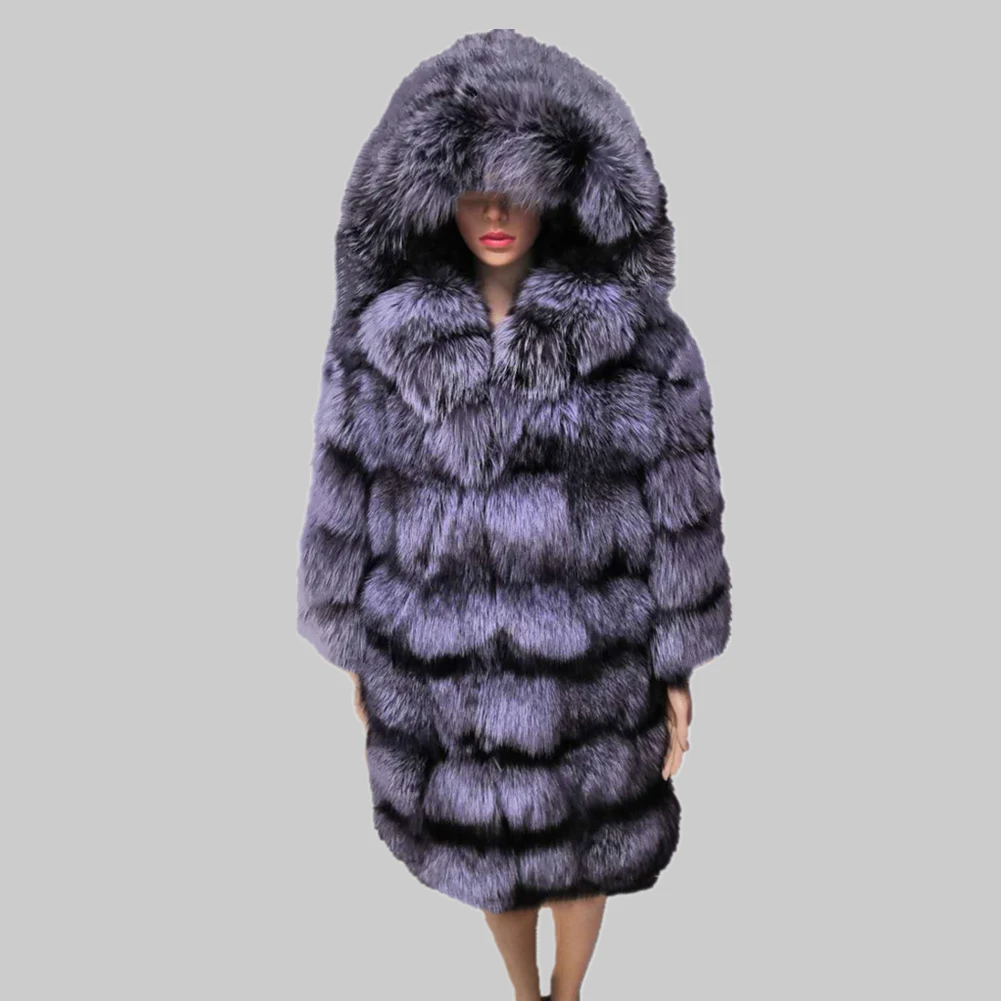 Top Trends: Women Winter Fake Fur Coat Overcoat Silver Fox Fur Coat Long Sleeve Fur Coat Jacket With Hooded Thick Warm Faux Fur Coat Jacket Shoppable Styles - Image 2