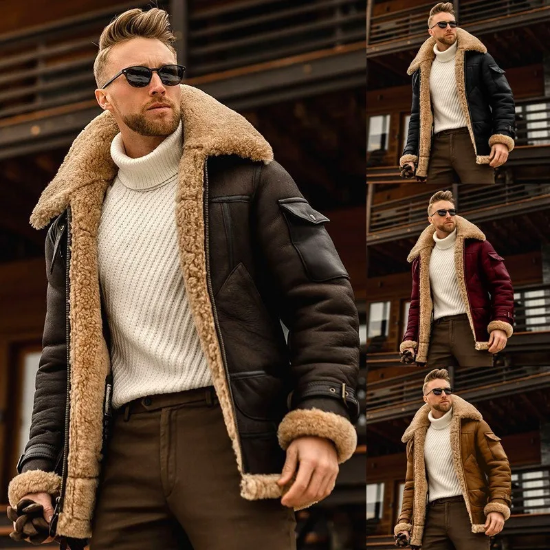 Top Trends: Men&#039;s Windbreaker Jackets Coat New Fashion Winter Warm Thick Fleece Bomber Jackets Casual Male Long Sleeve Outwear Men Clothing Shoppable Styles