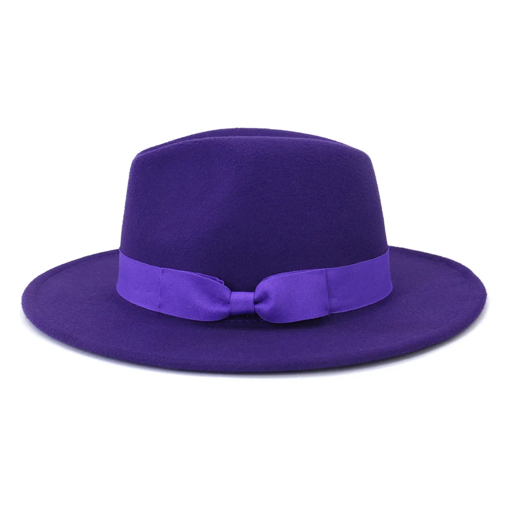 Top Trends: Lavender Ikatan Simpul Fedoras Lebar Brim Topi Panama Merasa Topi Jazz Hat Church Cap Inggris Wanita Fedoras Untuk Pria Shoppable Styles