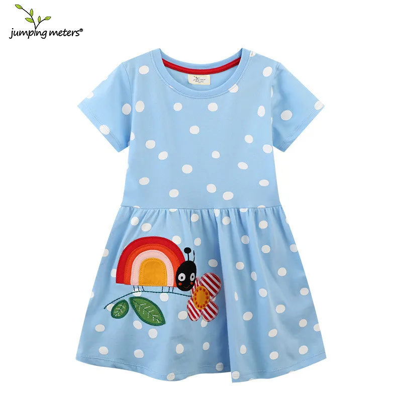 Top Trends: Jumping Meters New Arrival Children&#039;s Party Girls Dresses Short Sleeve Princess Birthday Animals Applique Baby Frocks Costume Shoppable Styles