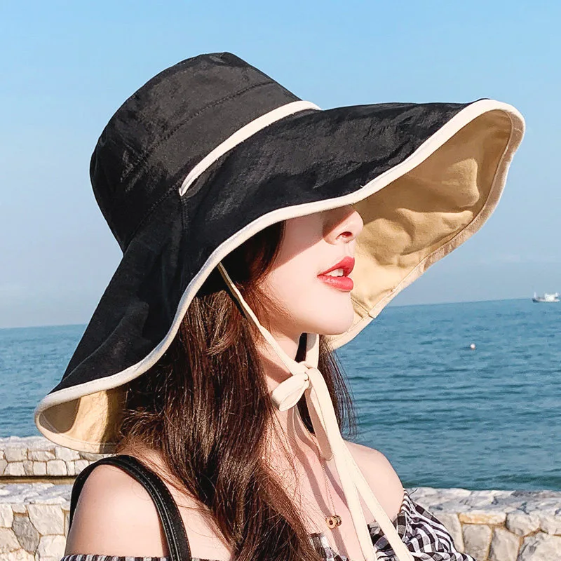 Top Trends: Fashion Women Sun Protection Beach Cap Spring Summer Sunscreen Hat Big Brim Bucket Hat Edge Anti-ultraviolet Uv Sun Hat UPF 50+ Shoppable Styles