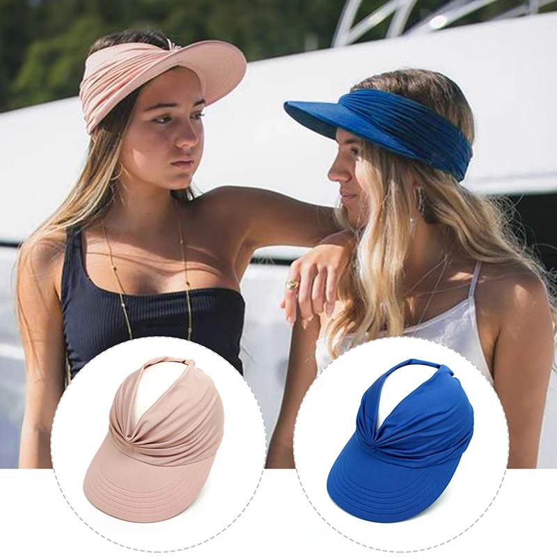 Top Trends: 1PC Flexible Adult Hat For Women Anti-UV Wide Brim Visor Hat Easy To Carry Travel Caps Fashion Beach Summer Sun Protection Hats Shoppable Styles