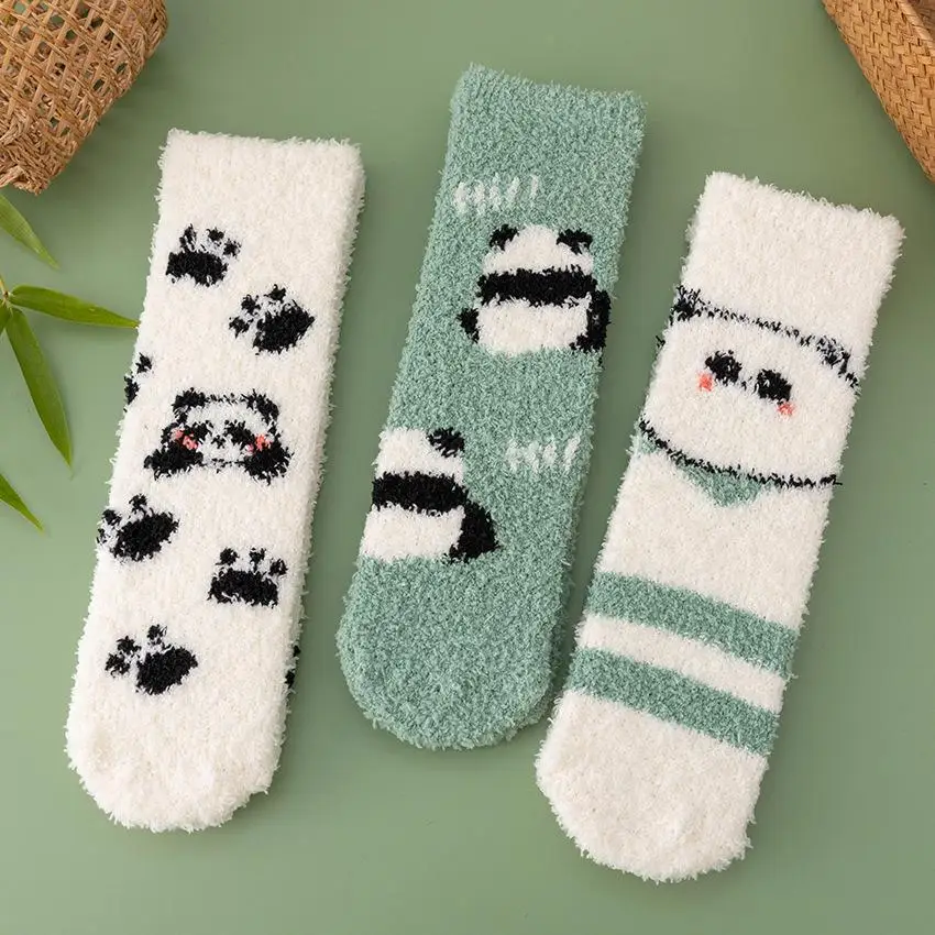 Top Trends: Winter Autumn Plush Socks For Woman Thick Cute Sweet Middle Tube Sock Shoppable Styles