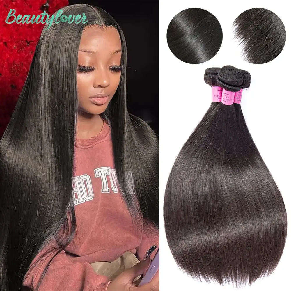 Top Trends: 28 30 32 Inch Bundles Human Hair Brazilian Straight Hair Weave Bundles 1 / 3 / 4 Pieces Wholesale Price 10A Thick Raw Hair For Women Shoppable Styles